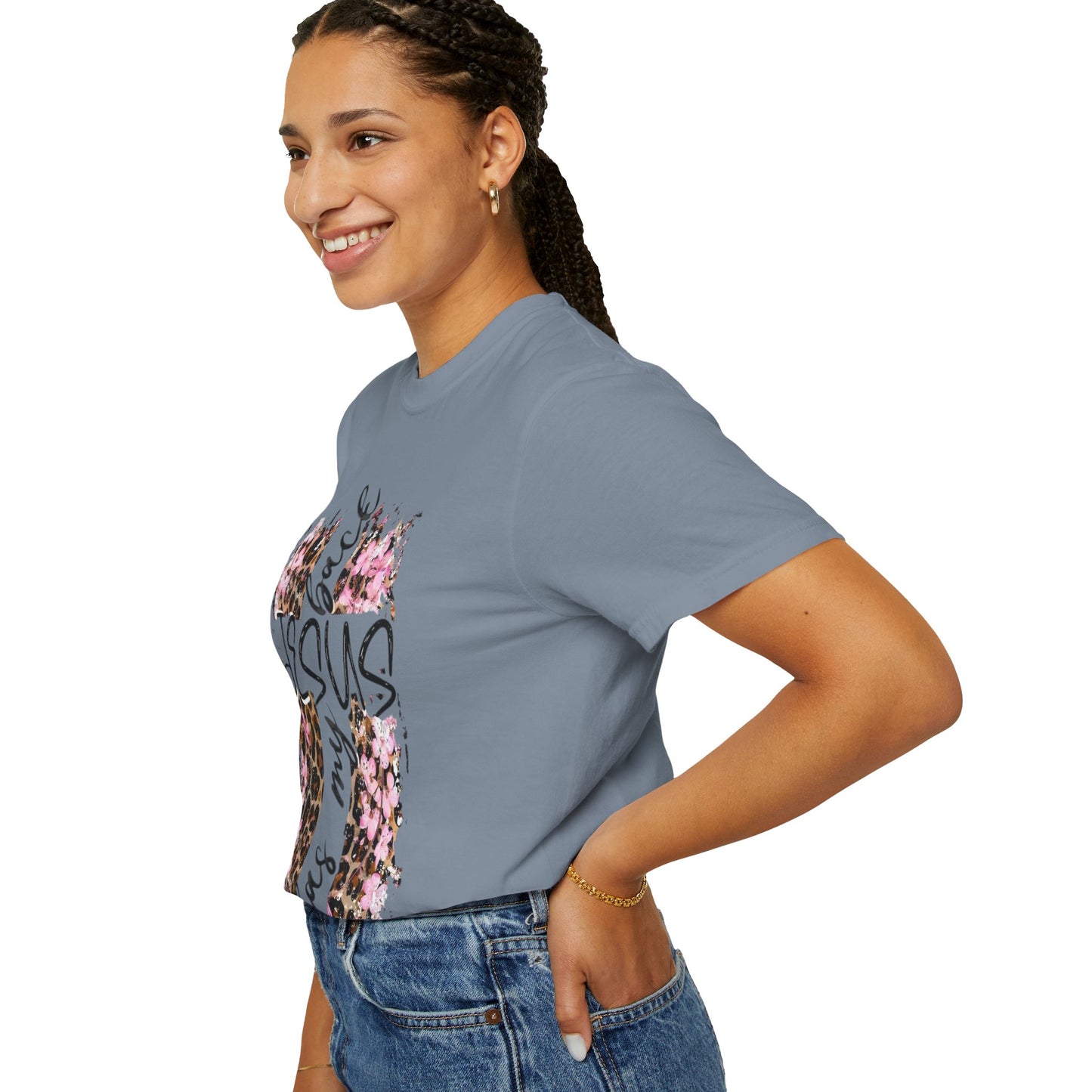 Jesus Has My Back T-Shirt | Leopard Floral Cross Christian Faith Tee
