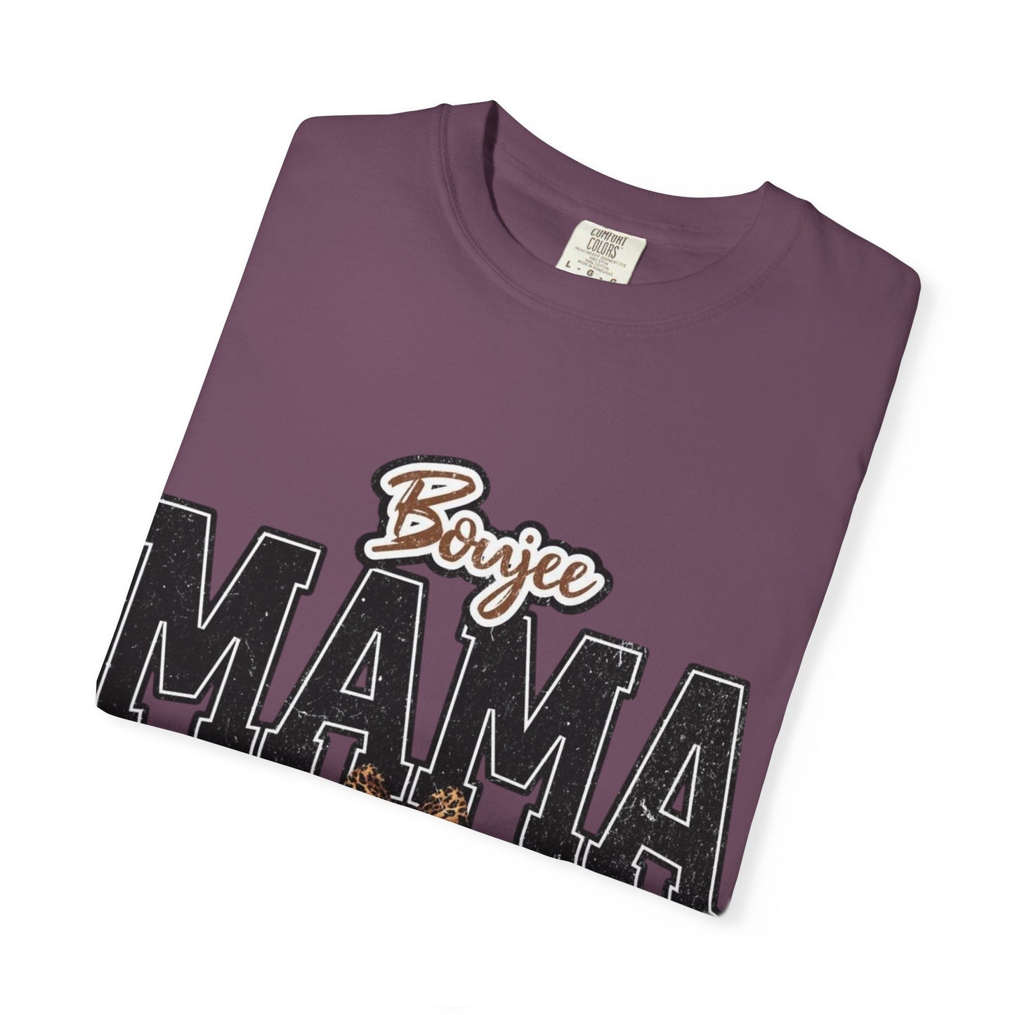 Boujee MAMA varsity letters with leopard bow T-Shirt | Mama shirt