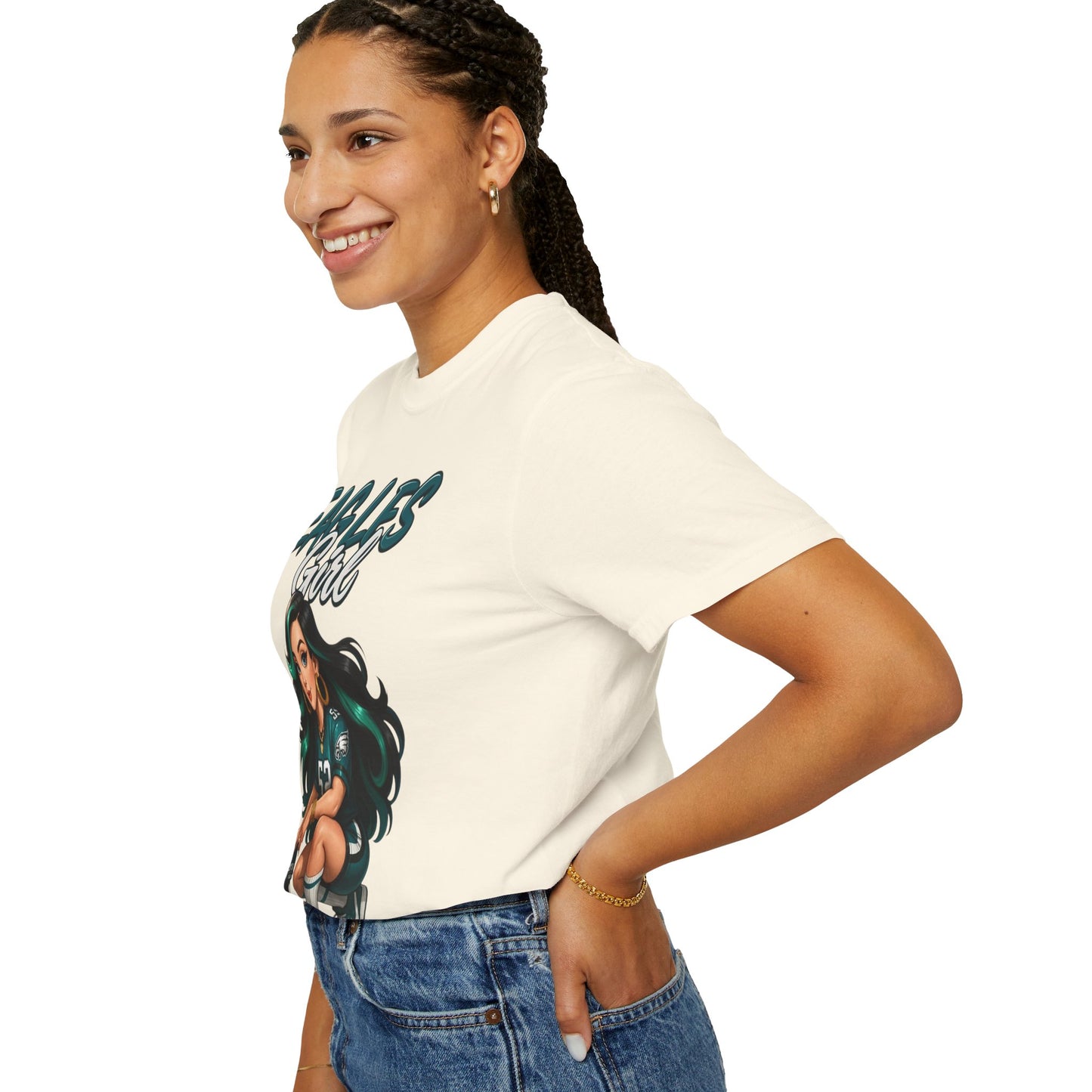 Eagles Girl T-shirt | Football Fan Illustration, Team Spirit Tee