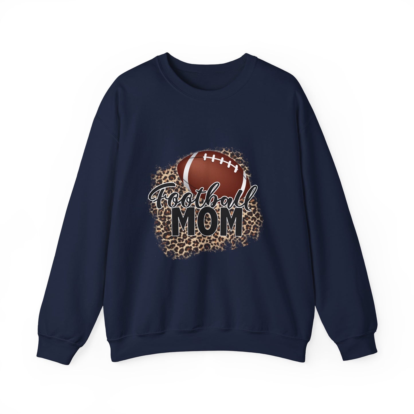 Football Mom Leopard Print Crewneck Sweatshirt