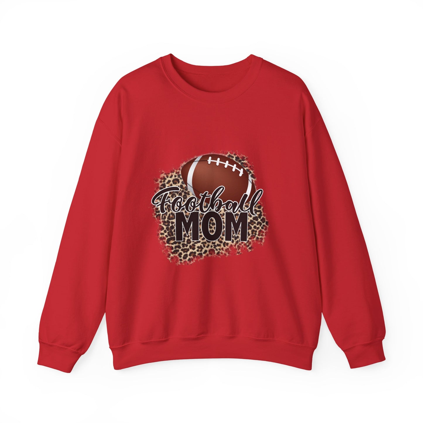 Football Mom Leopard Print Crewneck Sweatshirt