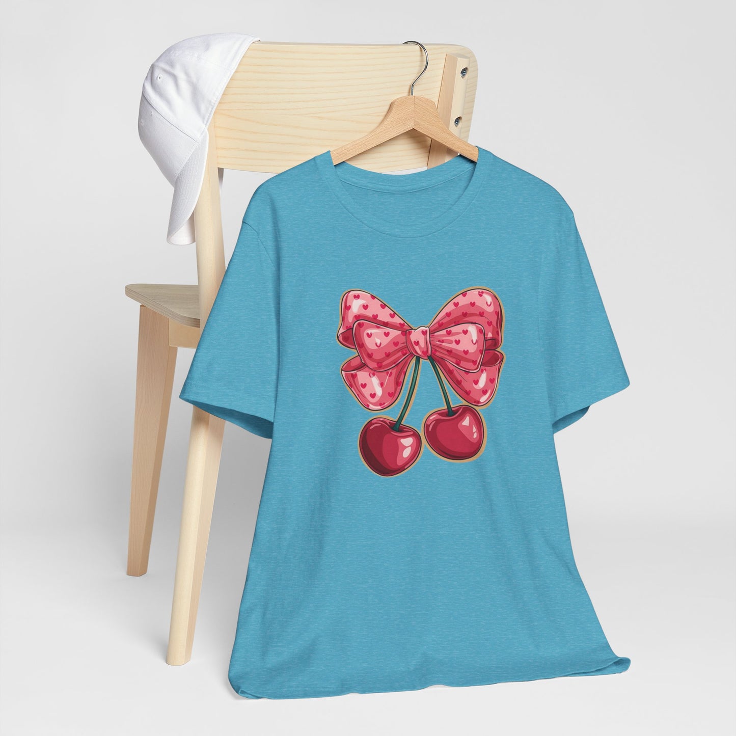 Cherry Bow Tee — Cute Pink Cherry Graphic T-Shirt