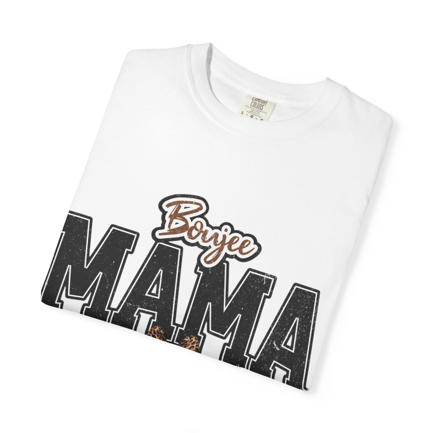 Boujee MAMA varsity letters with leopard bow T-Shirt | Mama shirt