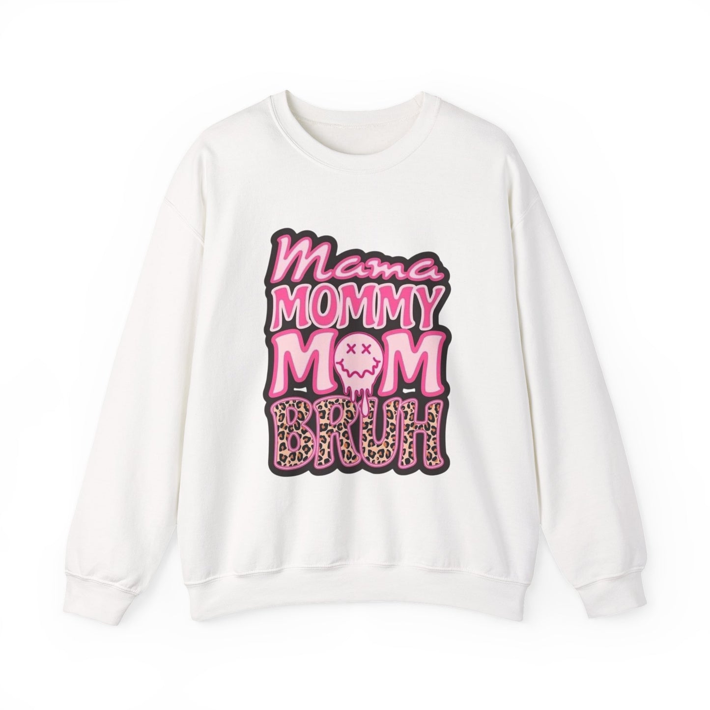 Mama Mommy Mom Bruh sweatshirt | Pink leopard text crewneck