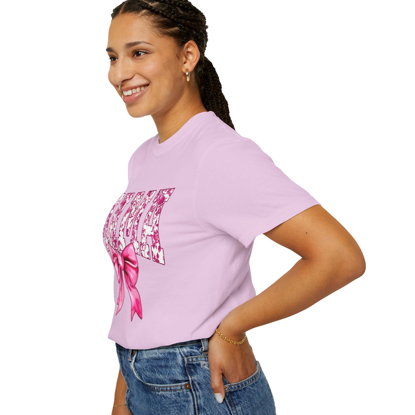 Mama Floral Bow T-Shirt — Mother's Day Pink Ribbon Tee