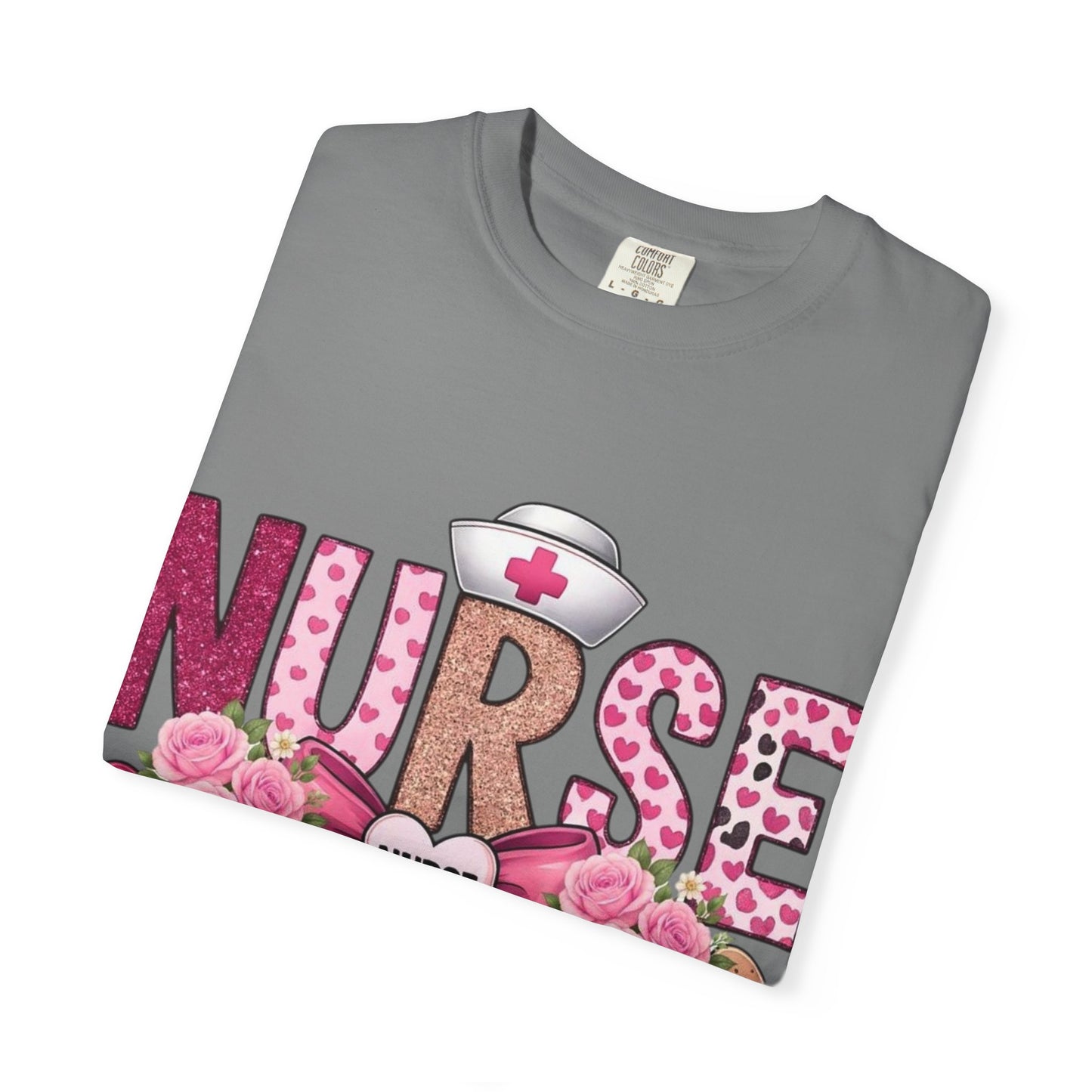 Nurse Floral Heart Stethoscope T-Shirt | Nursing Love Shirt