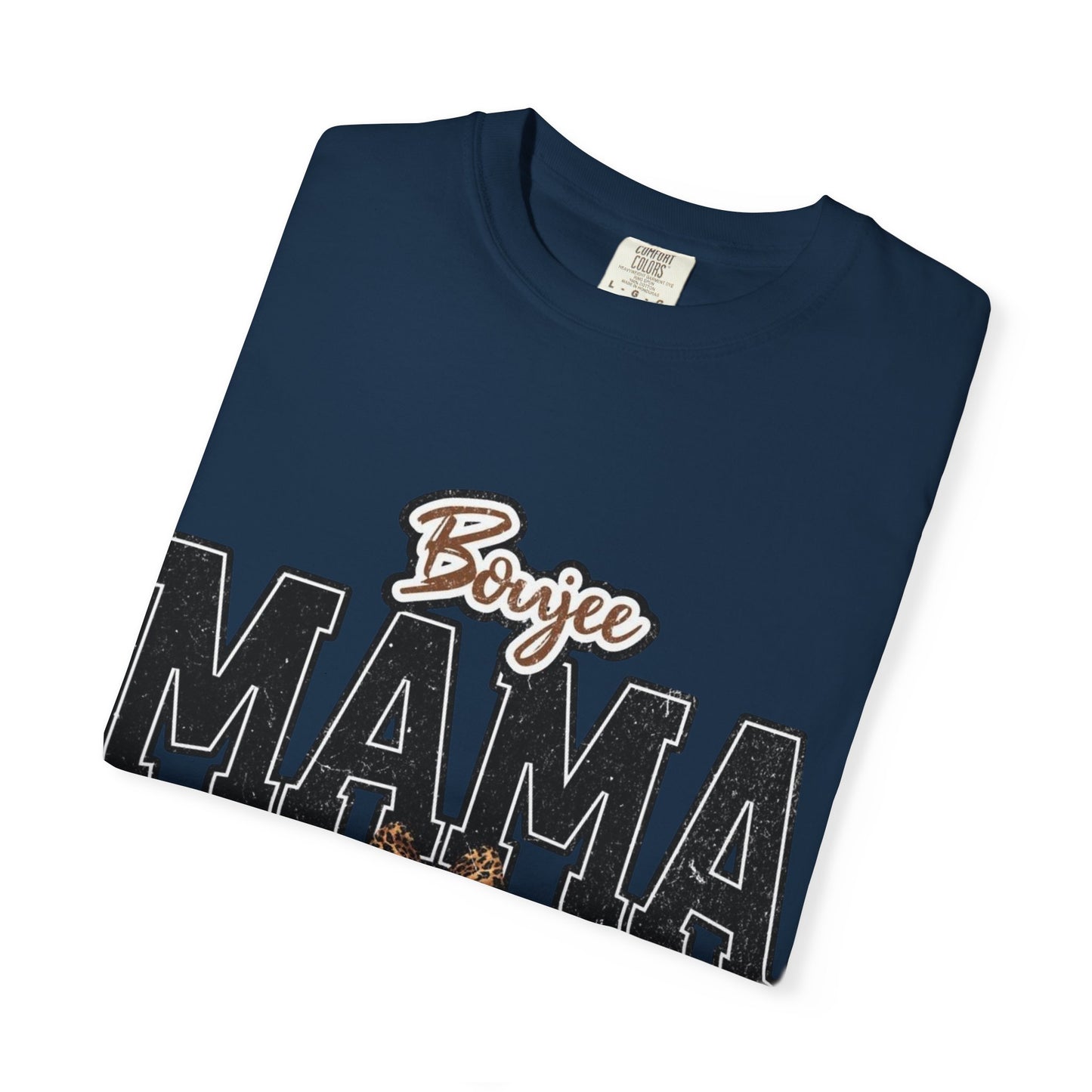 Boujee MAMA varsity letters with leopard bow T-Shirt | Mama shirt