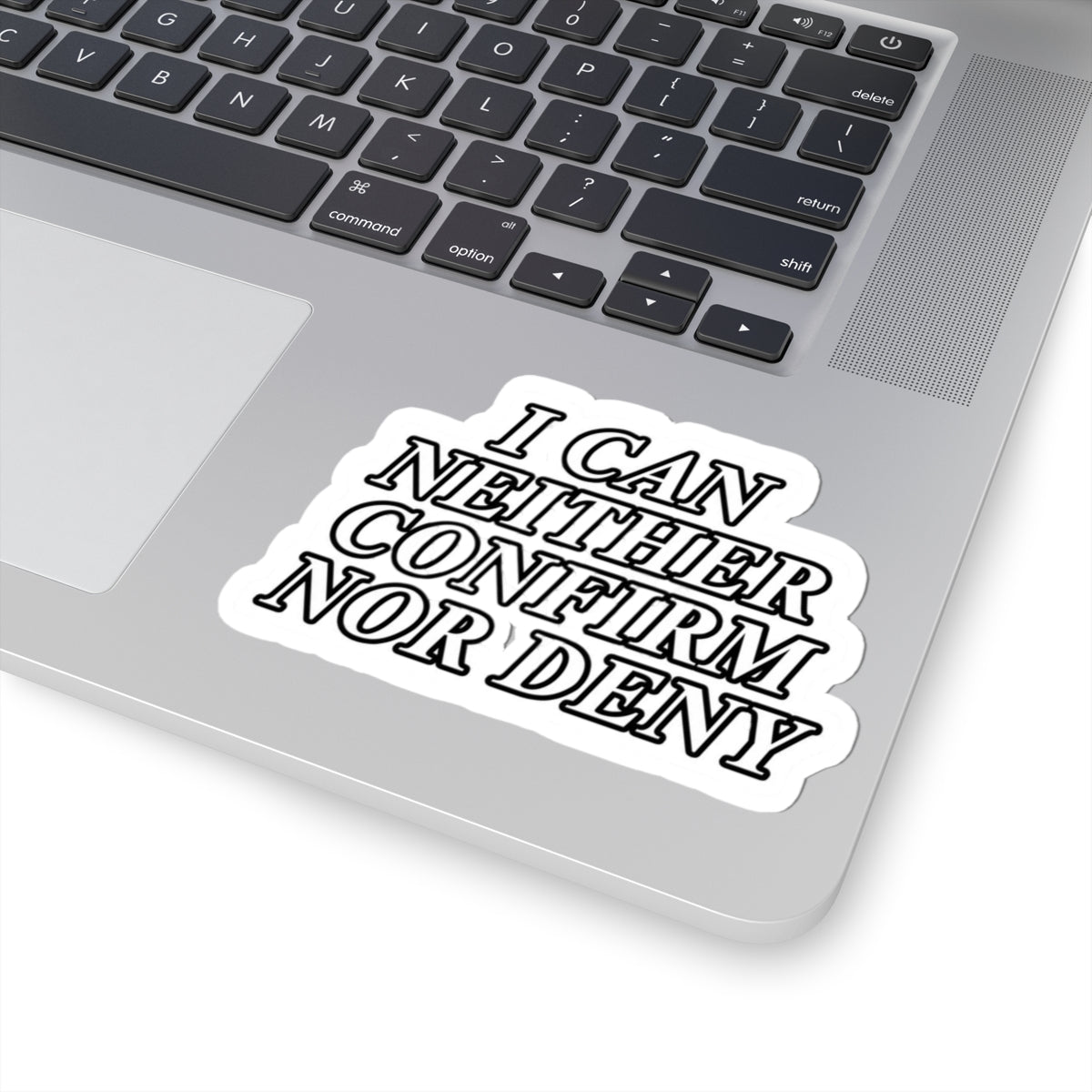 I Can Neither Confirm Nor Deny sticker | Kiss-Cut Phrase Sticker