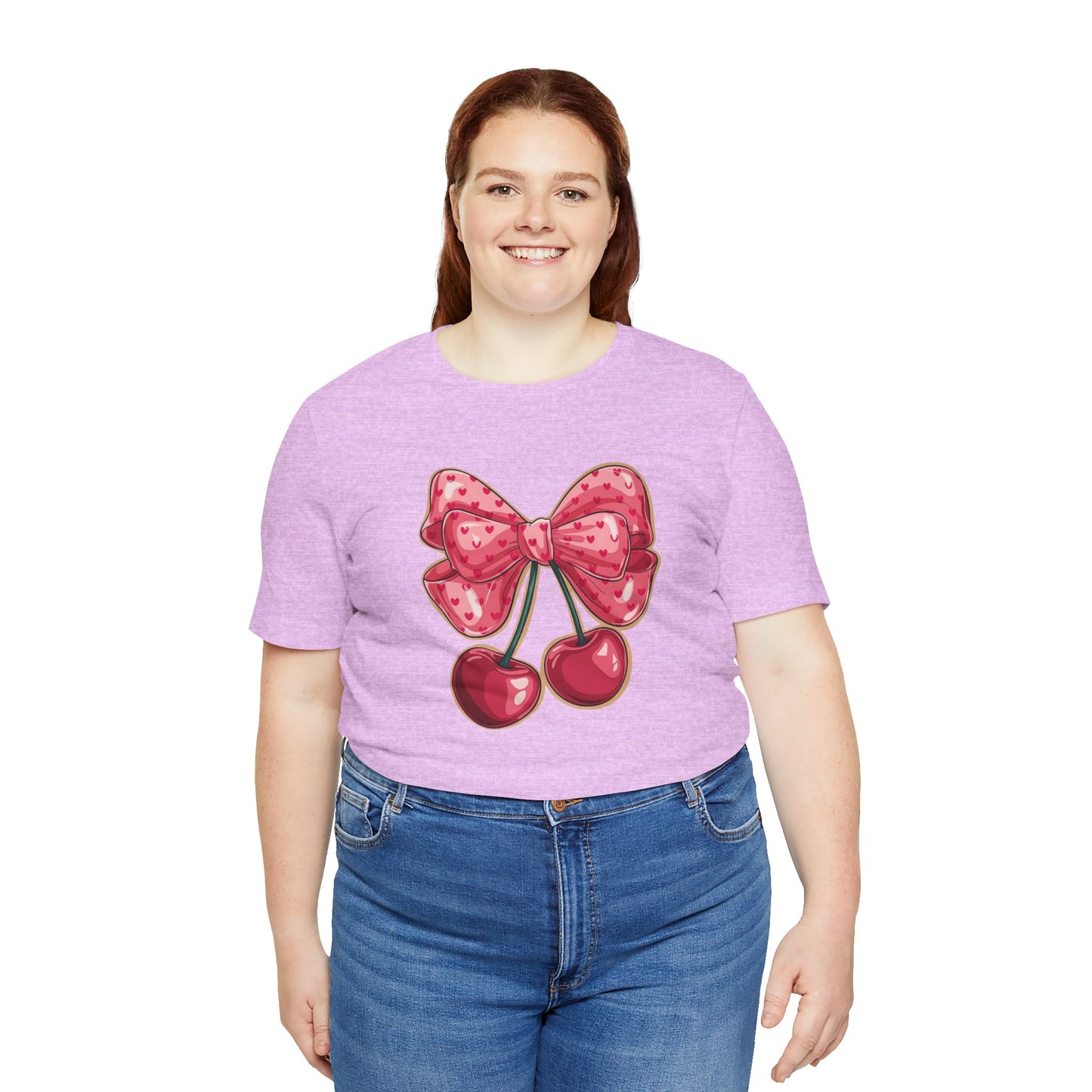 Cherry Bow Tee — Cute Pink Cherry Graphic T-Shirt