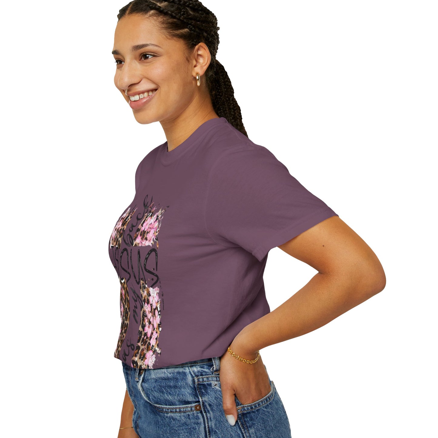 Jesus Has My Back T-Shirt | Leopard Floral Cross Christian Faith Tee