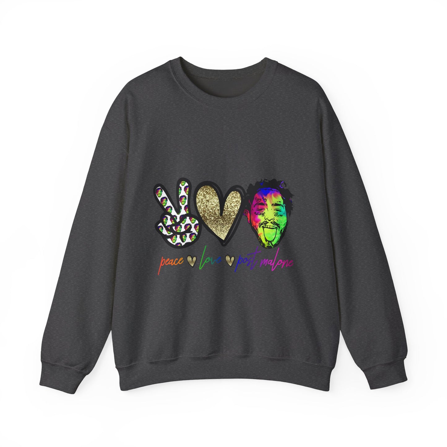 Leopard Peace Sign with Gold Heart crewneck sweatshirt | peace  love