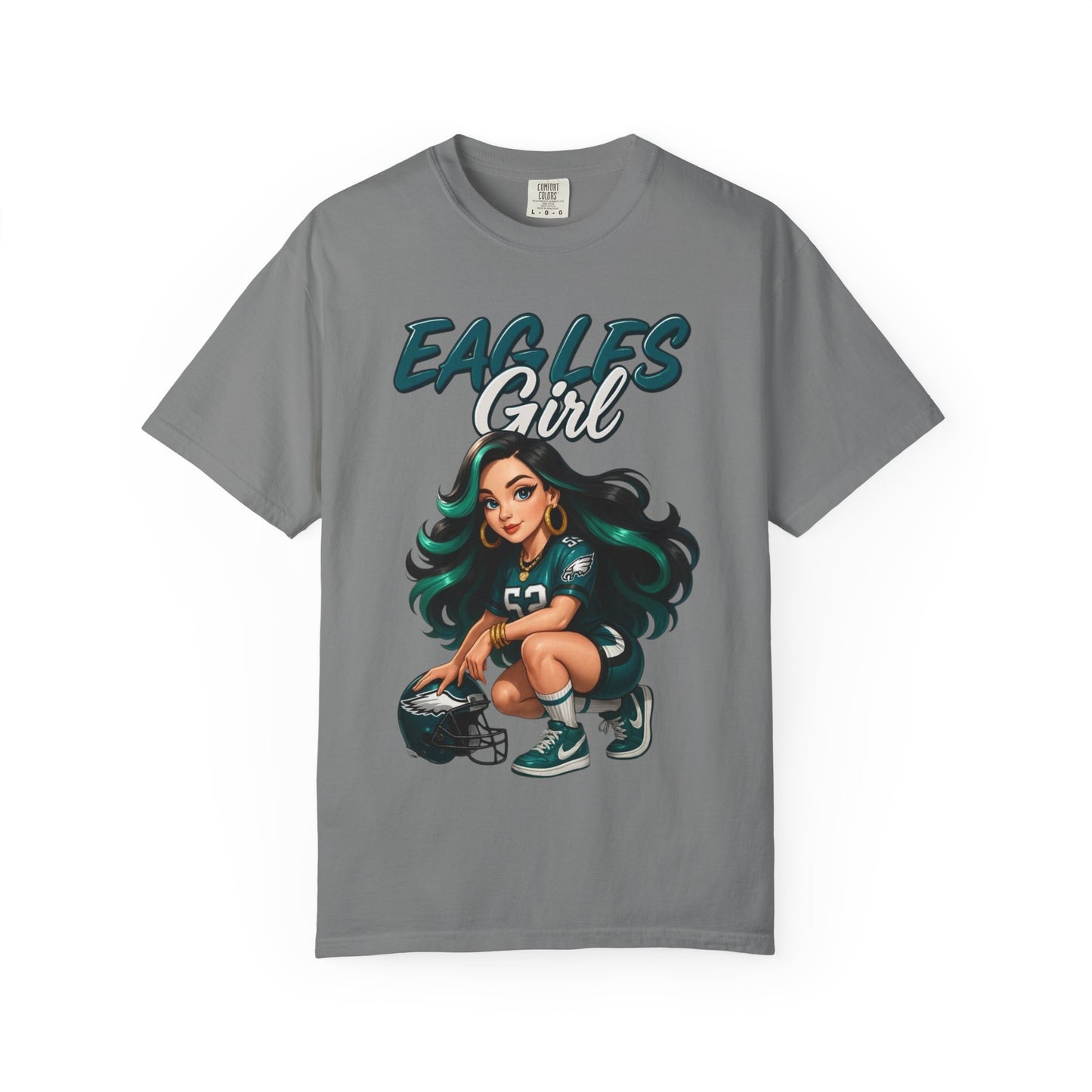 Eagles Girl T-shirt | Football Fan Illustration, Team Spirit Tee