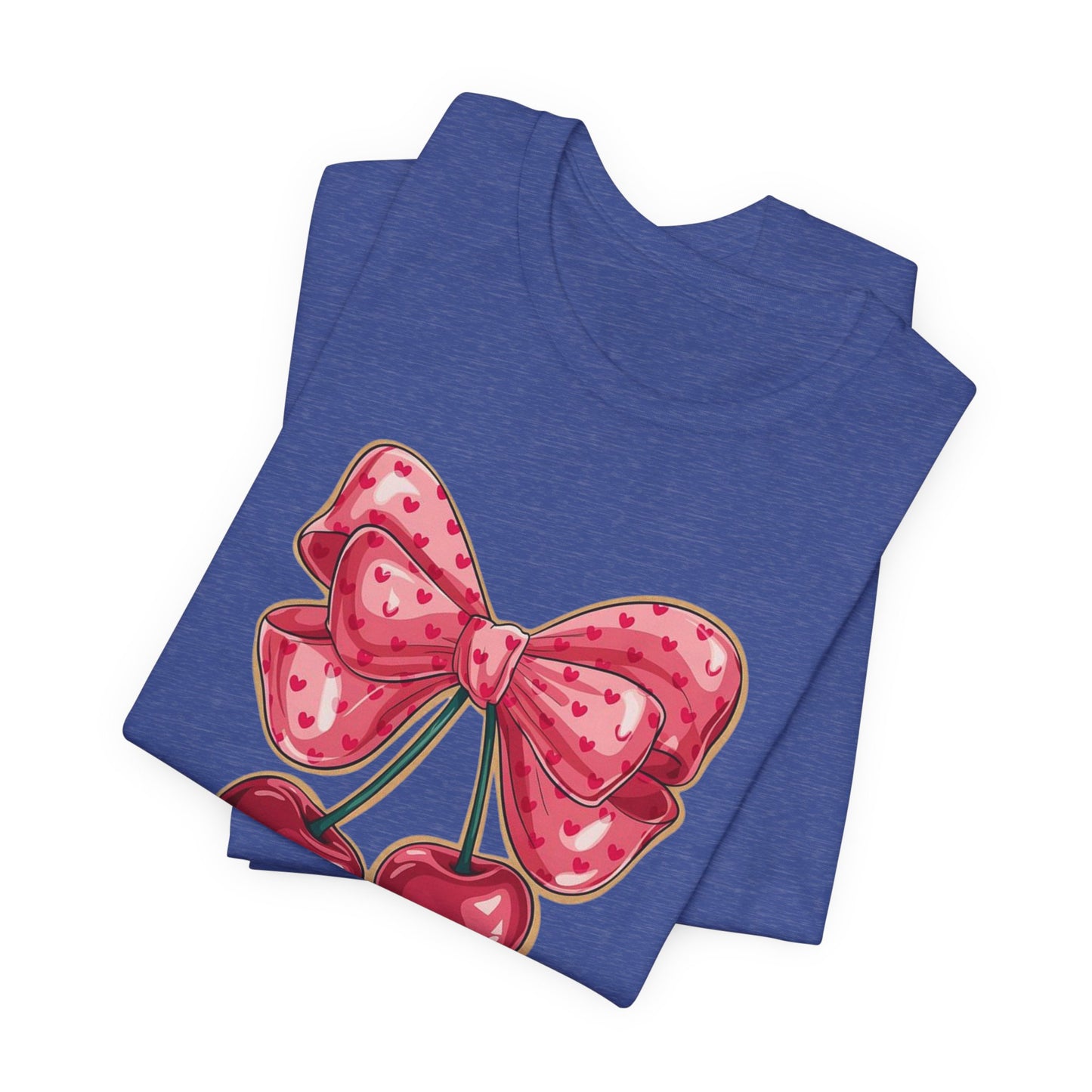 Cherry Bow Tee — Cute Pink Cherry Graphic T-Shirt