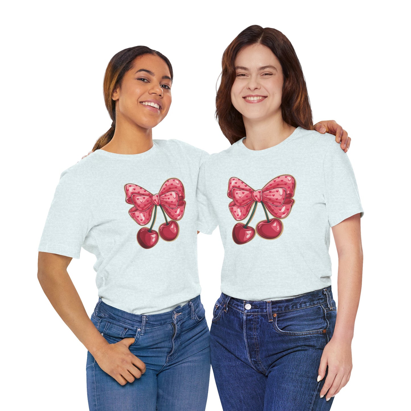 Cherry Bow Tee — Cute Pink Cherry Graphic T-Shirt