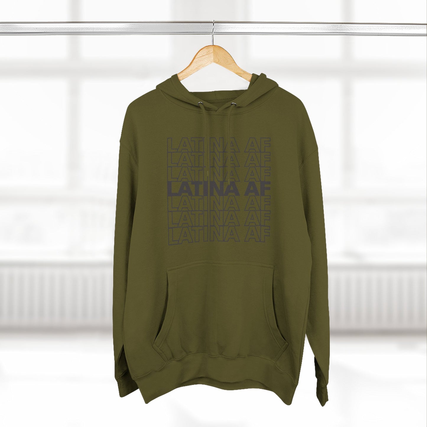 LATINA AF Typography Hoodie | Embroidered Chest Option