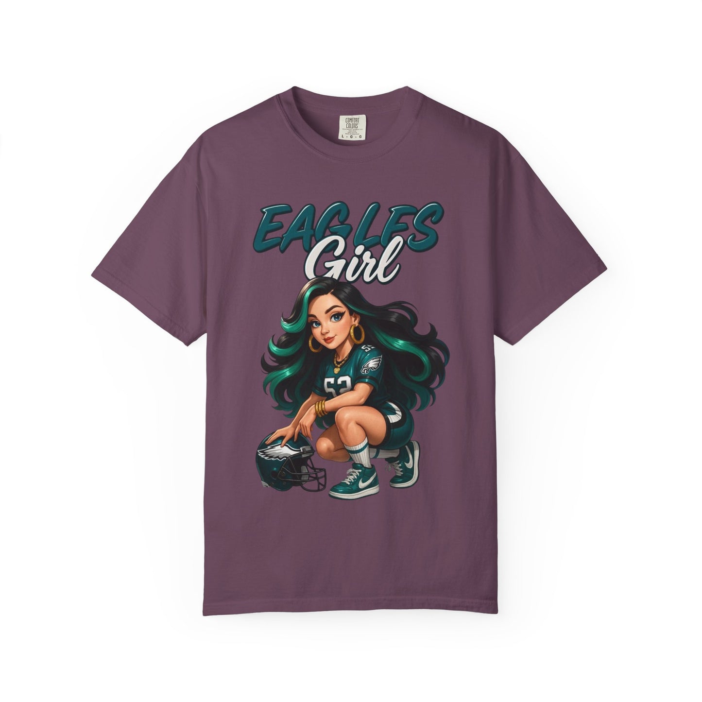 Eagles Girl T-shirt | Football Fan Illustration, Team Spirit Tee