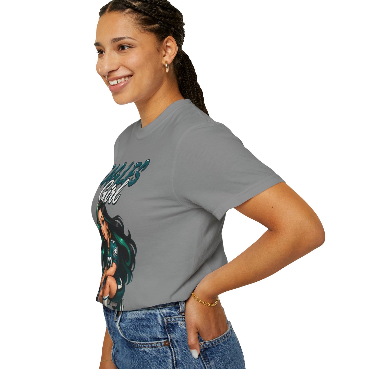 Eagles Girl T-shirt | Football Fan Illustration, Team Spirit Tee
