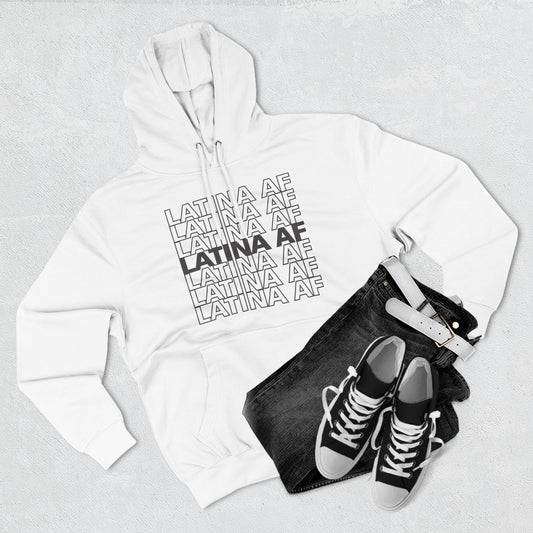 LATINA AF Typography Hoodie | Embroidered Chest Option