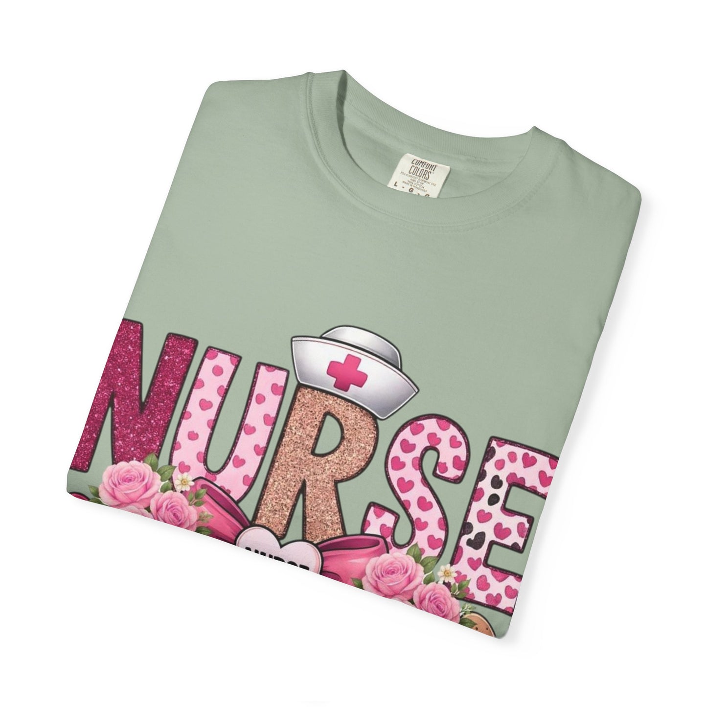 Nurse Floral Heart Stethoscope T-Shirt | Nursing Love Shirt