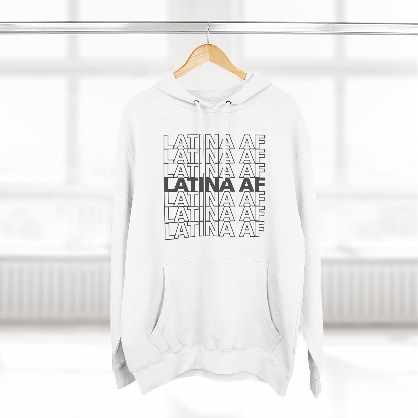 LATINA AF Typography Hoodie | Embroidered Chest Option
