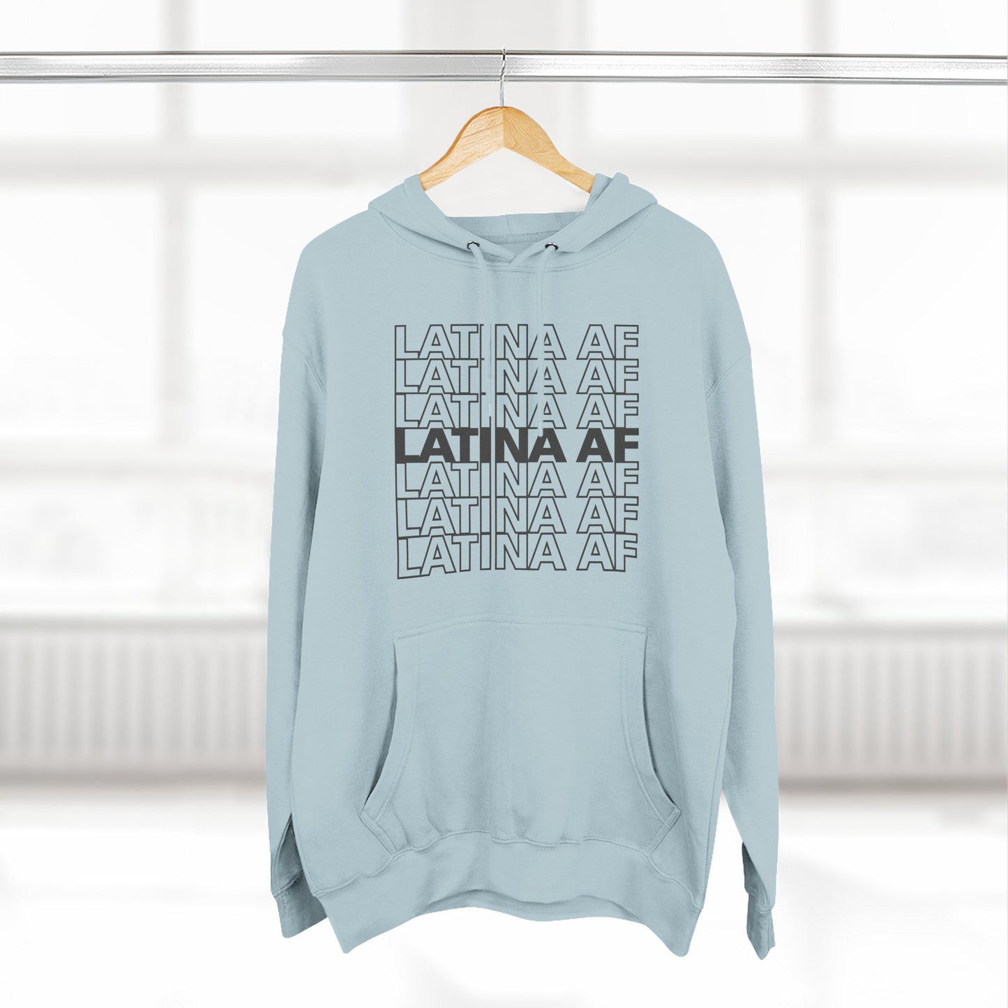 LATINA AF Typography Hoodie | Embroidered Chest Option