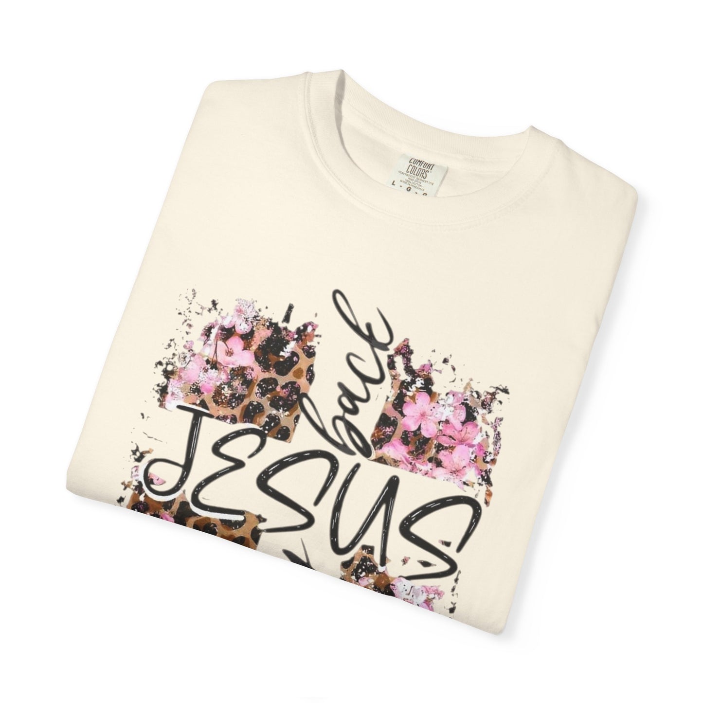 Jesus Has My Back T-Shirt | Leopard Floral Cross Christian Faith Tee