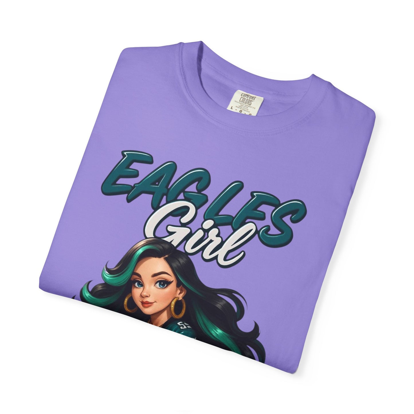 Eagles Girl T-shirt | Football Fan Illustration, Team Spirit Tee