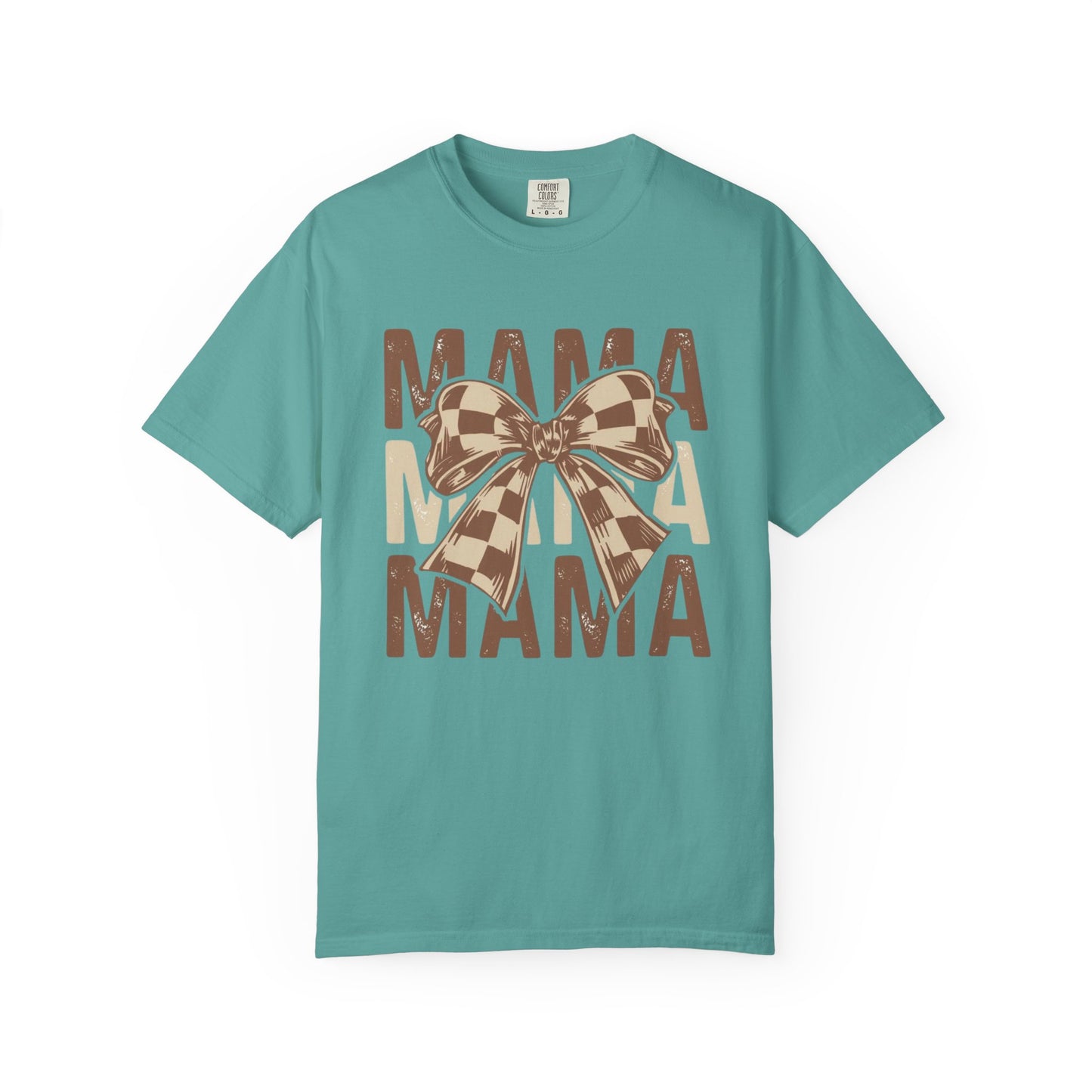 Mama Graphic T-Shirt — Plaid Bow Mom Tee (Mama Print)