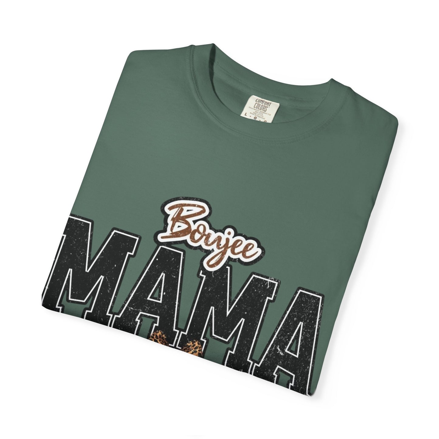 Boujee MAMA varsity letters with leopard bow T-Shirt | Mama shirt