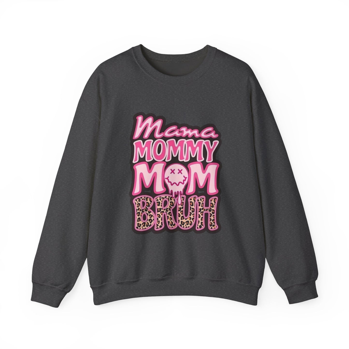 Mama Mommy Mom Bruh sweatshirt | Pink leopard text crewneck
