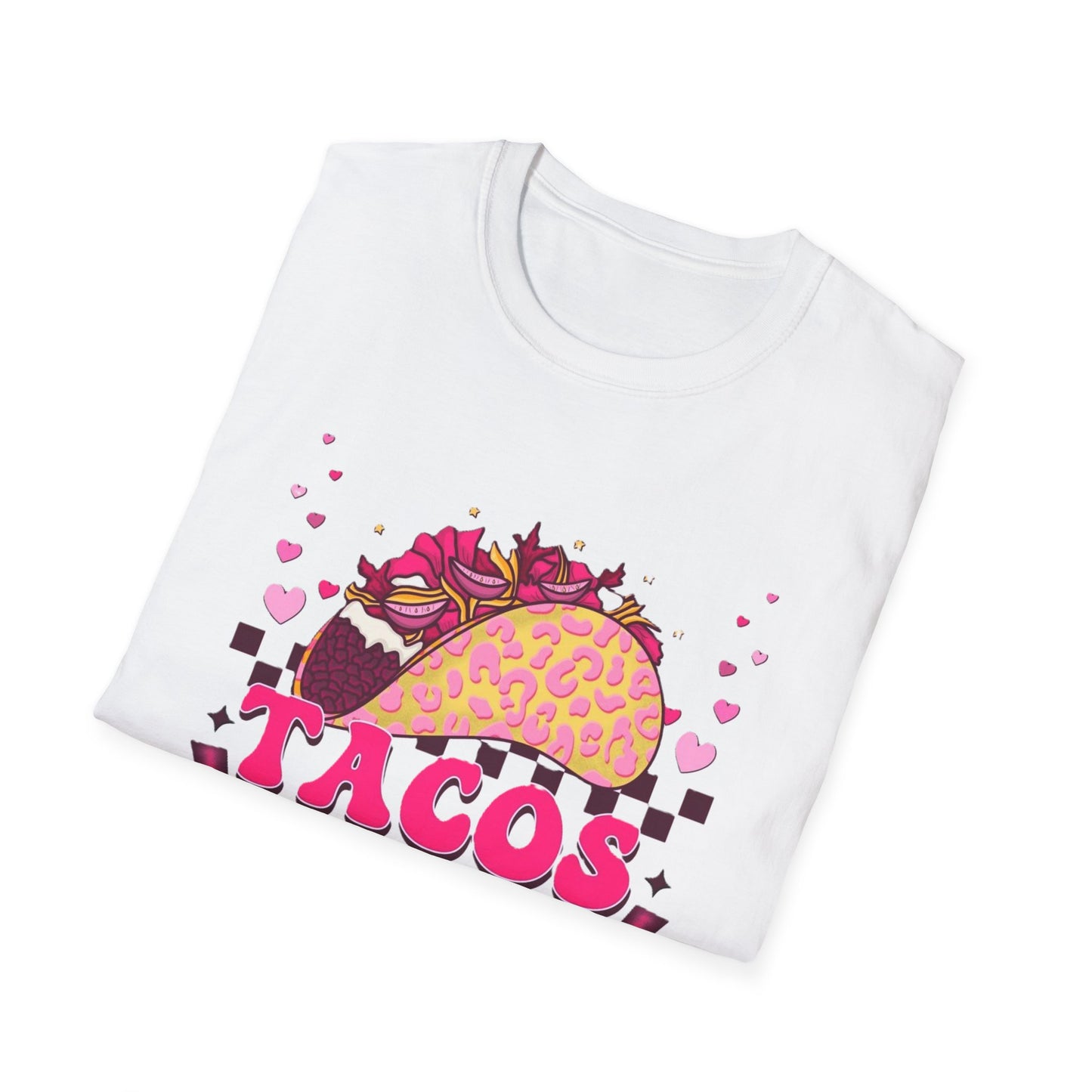 T-Shirt — "Tacos Before Vatos" Cute Pink Taco Graphic Tee