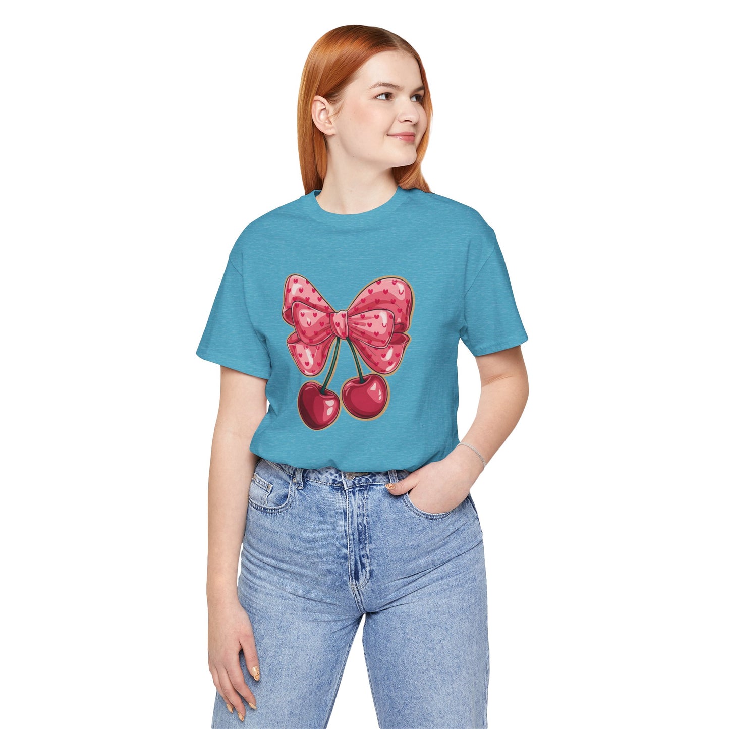 Cherry Bow Tee — Cute Pink Cherry Graphic T-Shirt