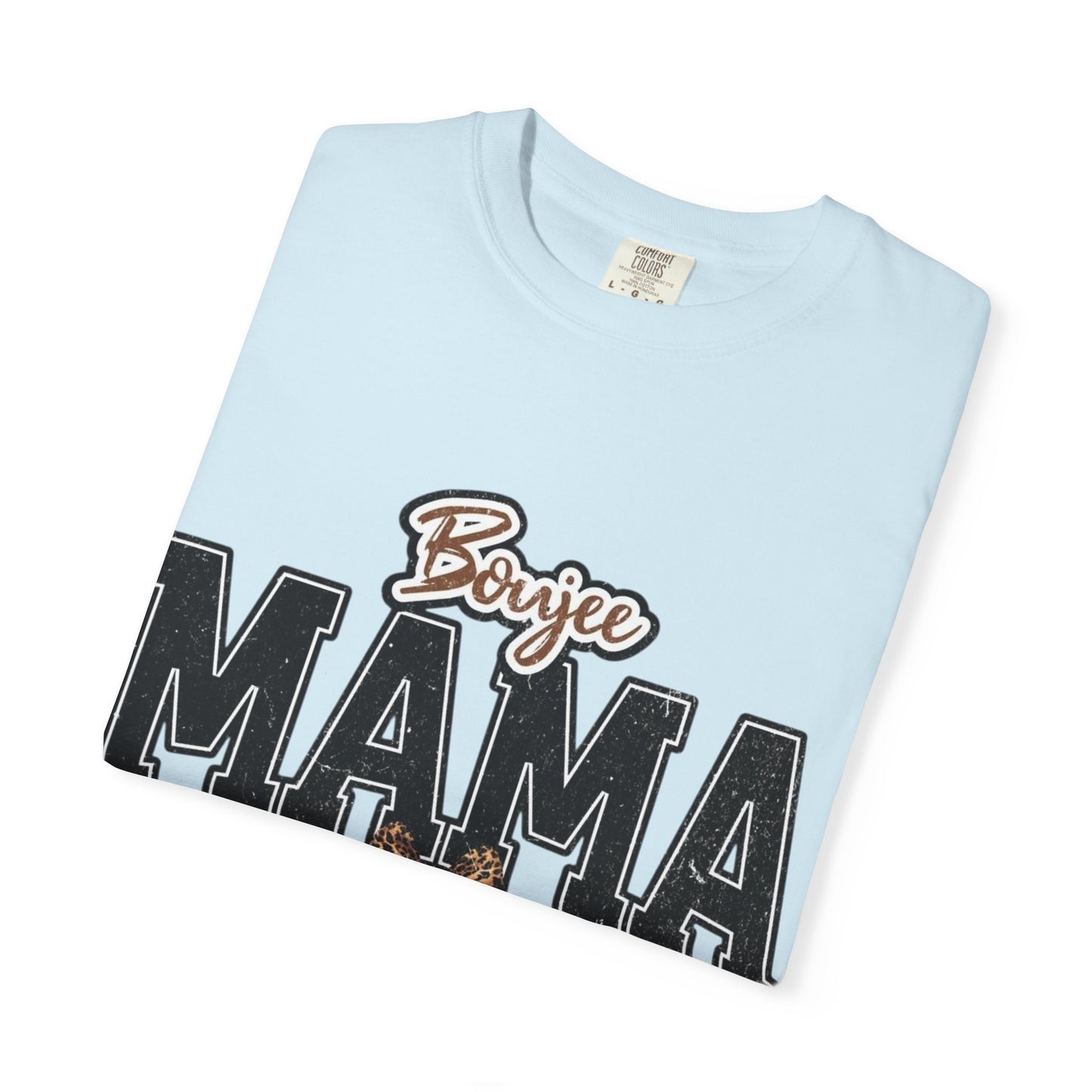 Boujee MAMA varsity letters with leopard bow T-Shirt | Mama shirt