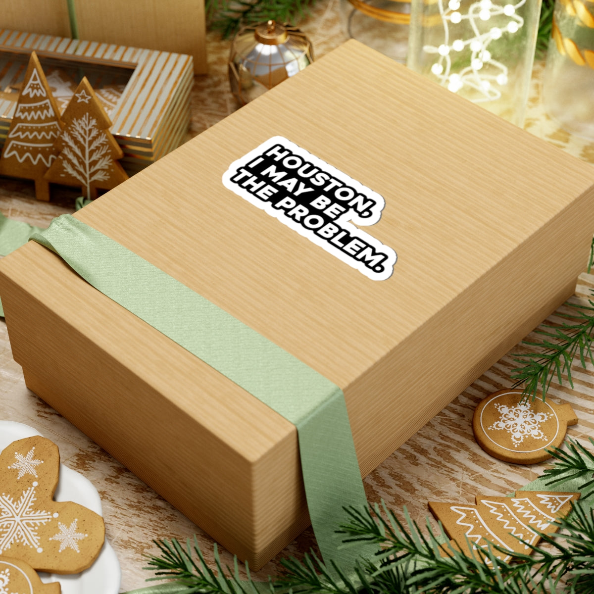 Houston I May Be The Problem sticker | Kiss-cut vinyl decal, laptop sticker