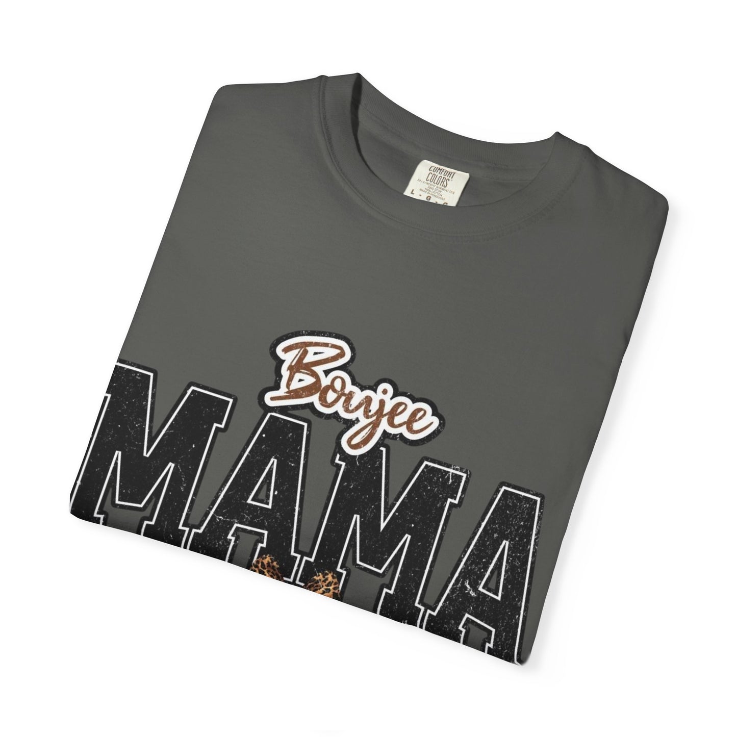 Boujee MAMA varsity letters with leopard bow T-Shirt | Mama shirt