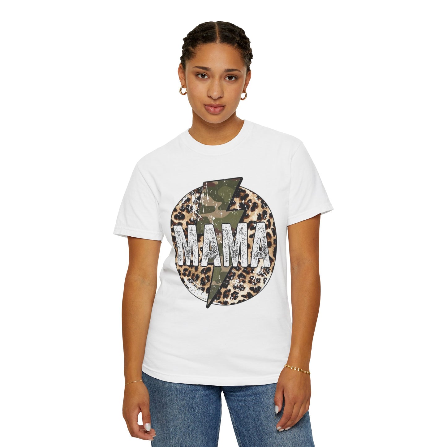 Leopard & Camo Lightning MAMA T-shirt | Mama Graphic Tee