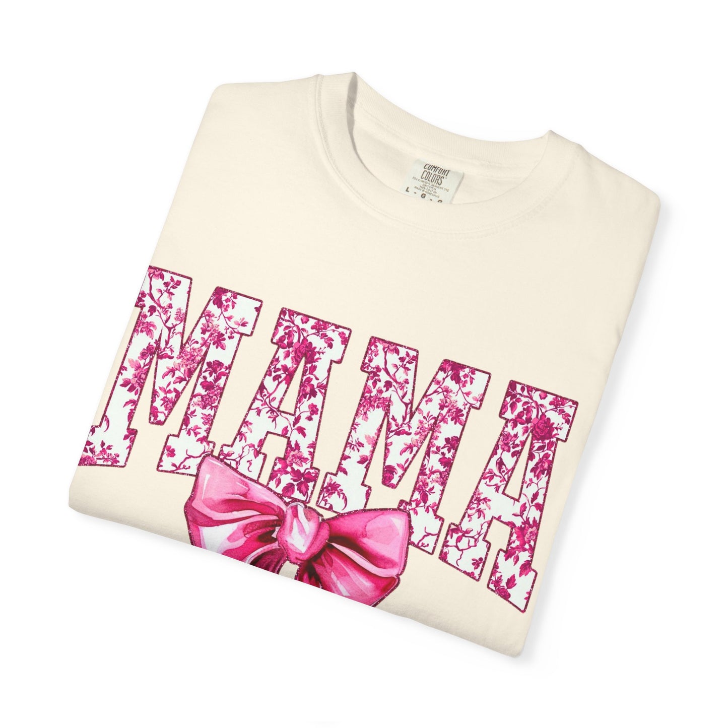 Mama Floral Bow T-Shirt — Mother's Day Pink Ribbon Tee