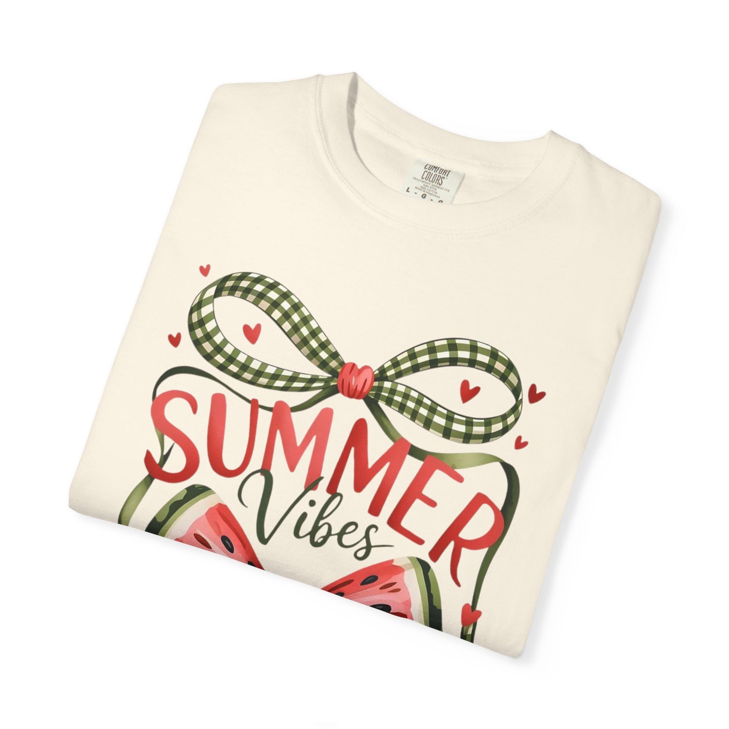 Summer Vibes T-Shirt — Watermelon Bow Graphic Tee