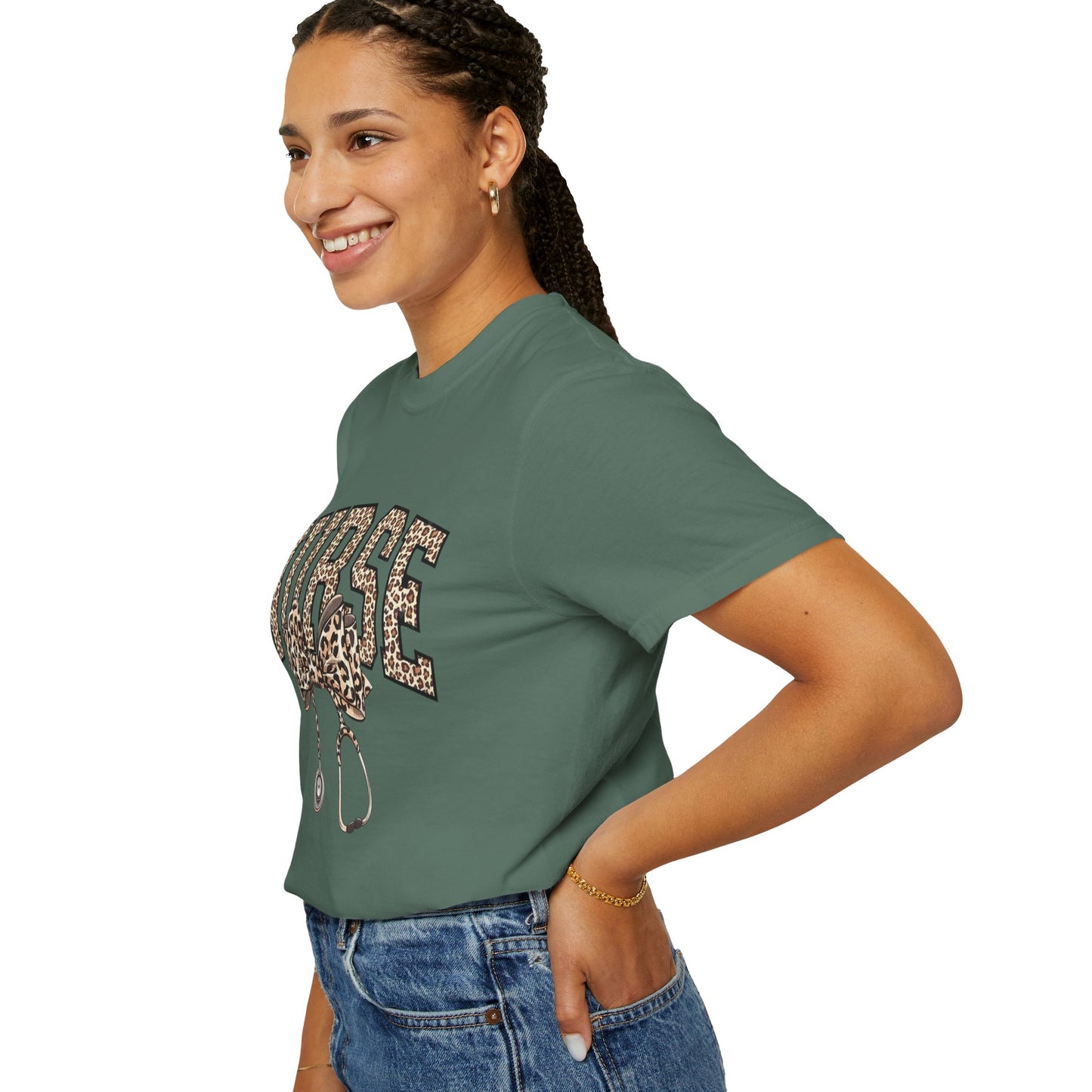 Nurse Leopard Stethoscope T-Shirt