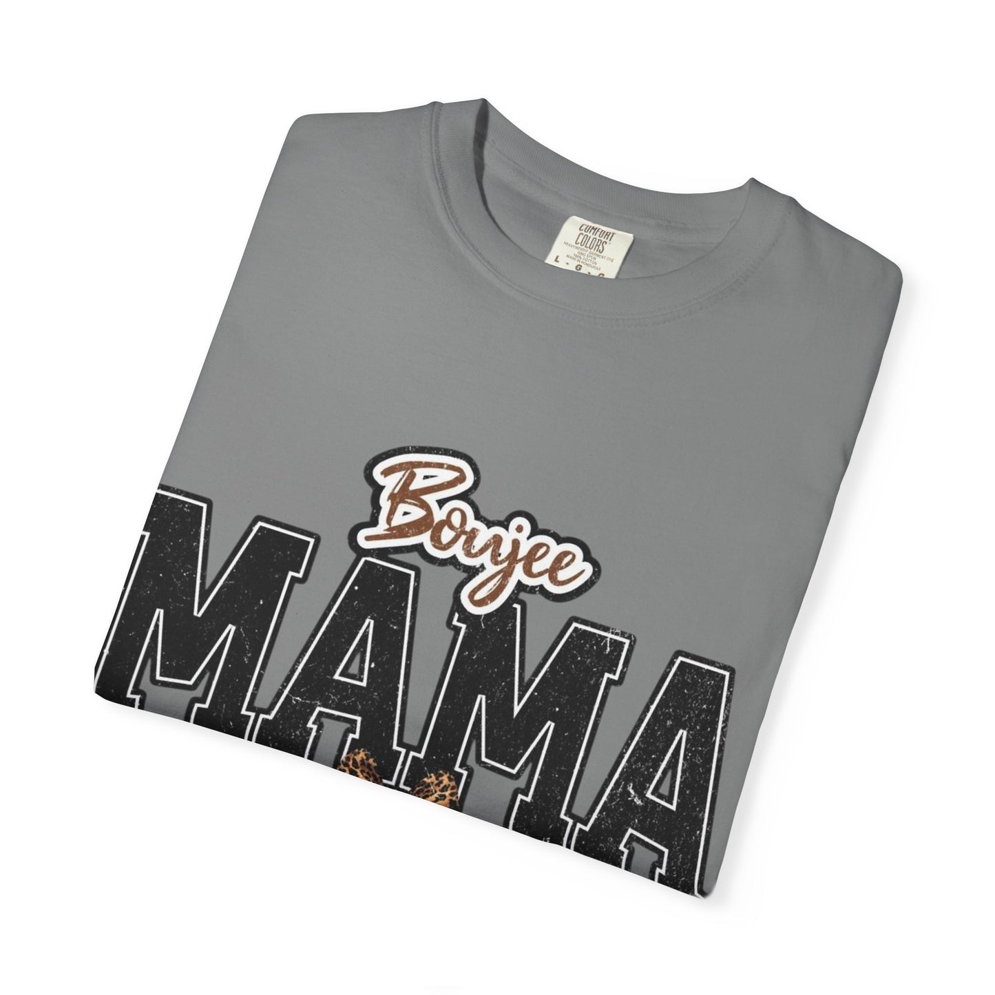 Boujee MAMA varsity letters with leopard bow T-Shirt | Mama shirt