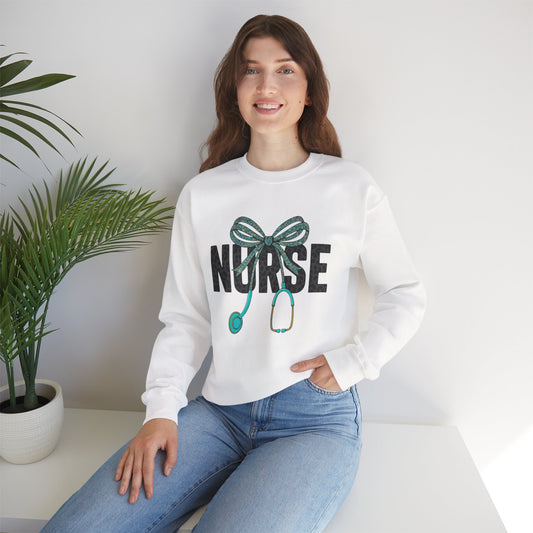 Nurse Stethoscope Bow Crewneck Sweatshirt – Cute Nurse Gift
