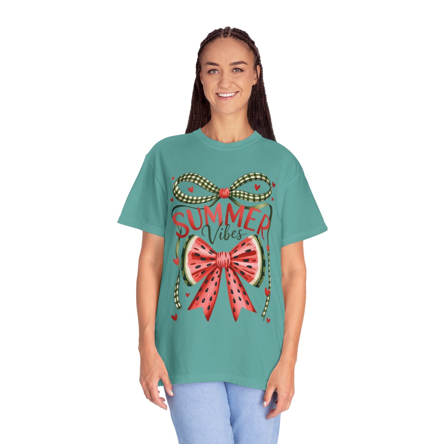 Summer Vibes T-Shirt — Watermelon Bow Graphic Tee