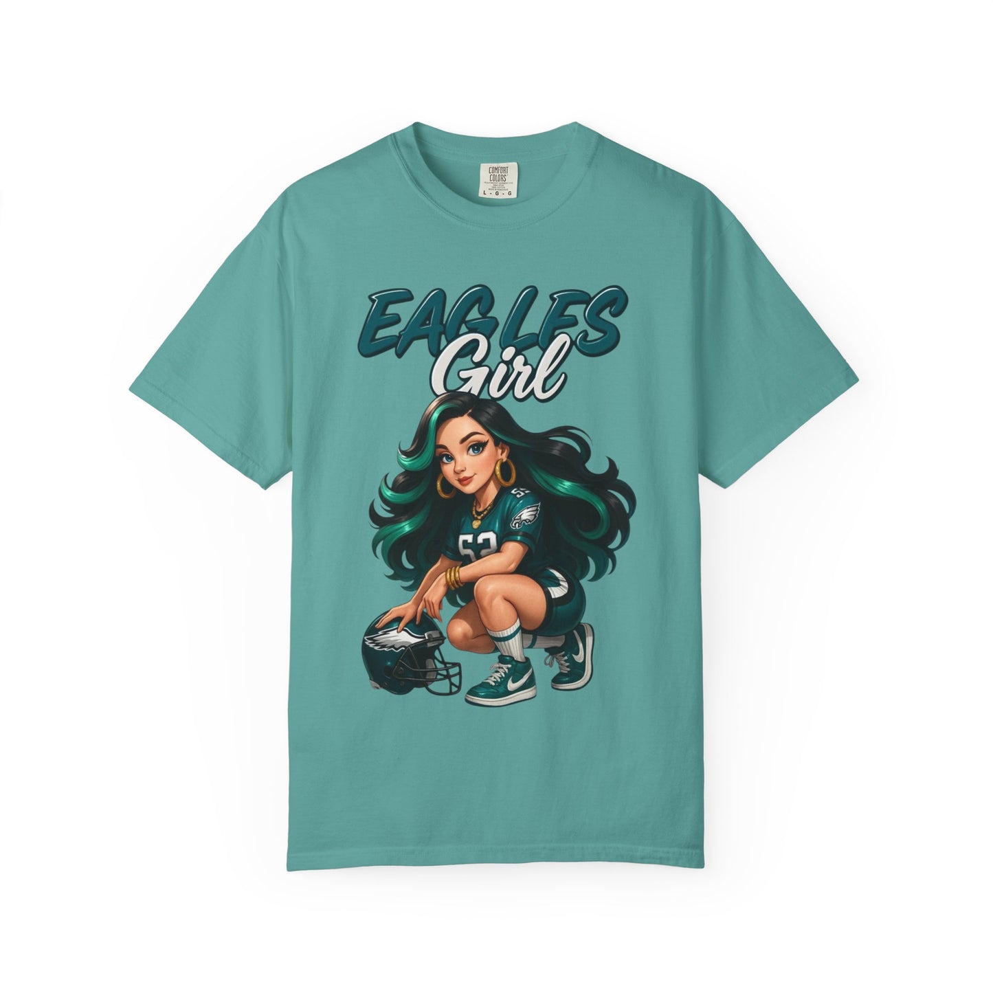Eagles Girl T-shirt | Football Fan Illustration, Team Spirit Tee