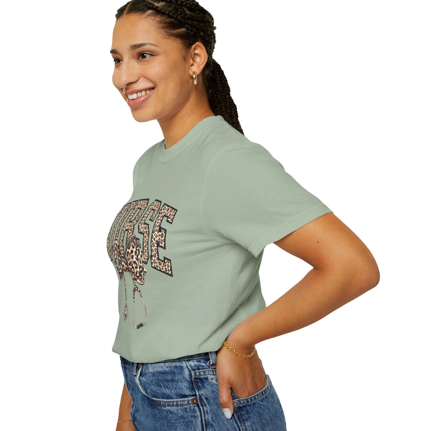 Nurse Leopard Stethoscope T-Shirt