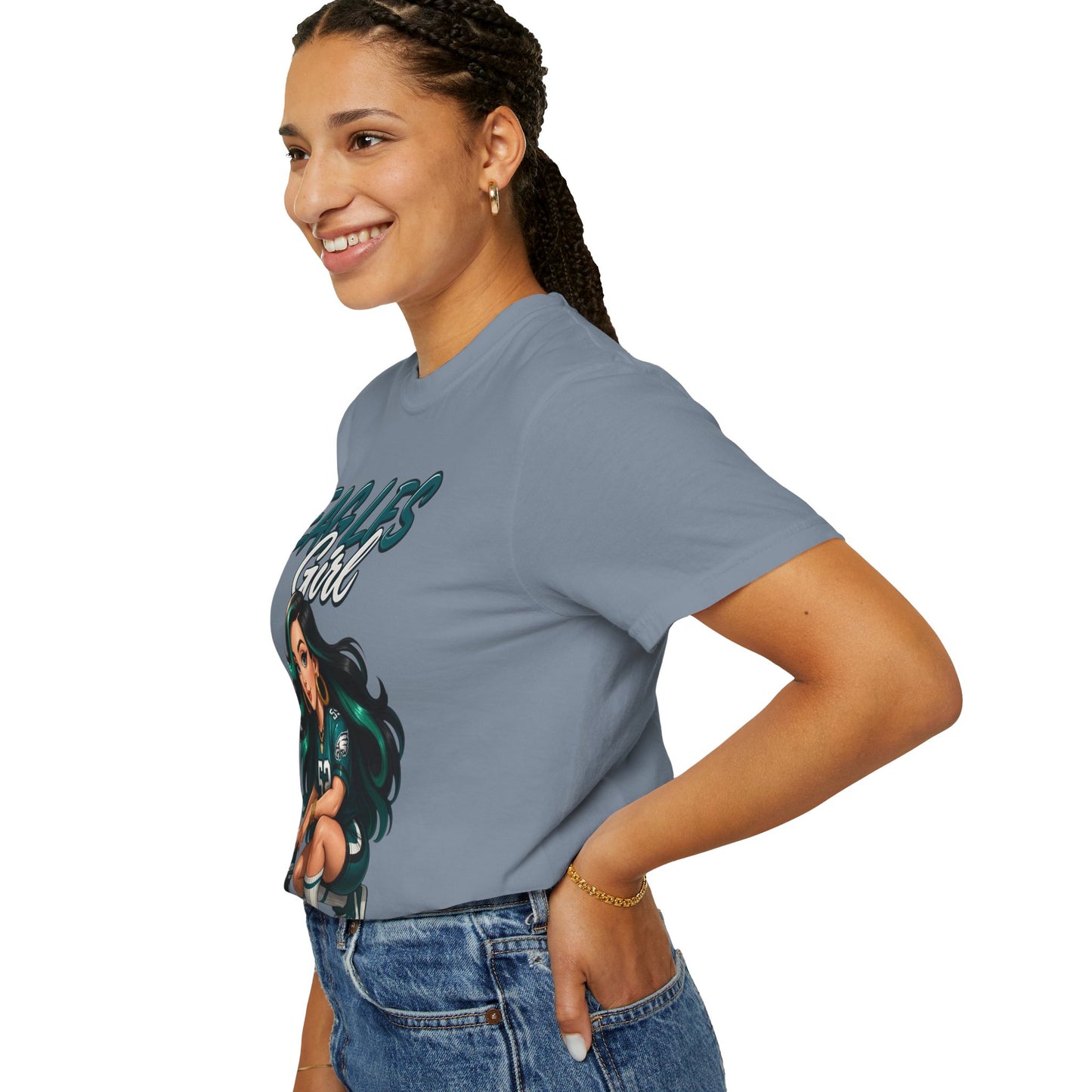 Eagles Girl T-shirt | Football Fan Illustration, Team Spirit Tee