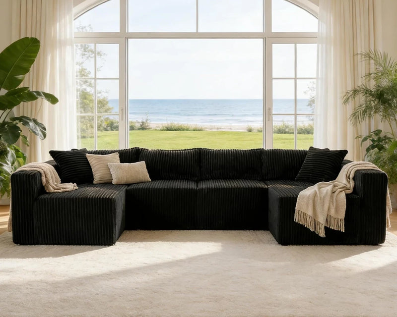 Claiks U-Shaped Modular Corduroy Sofa