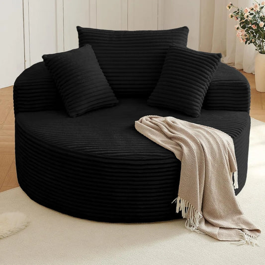 Oversized Corduroy Round Lounge Chair