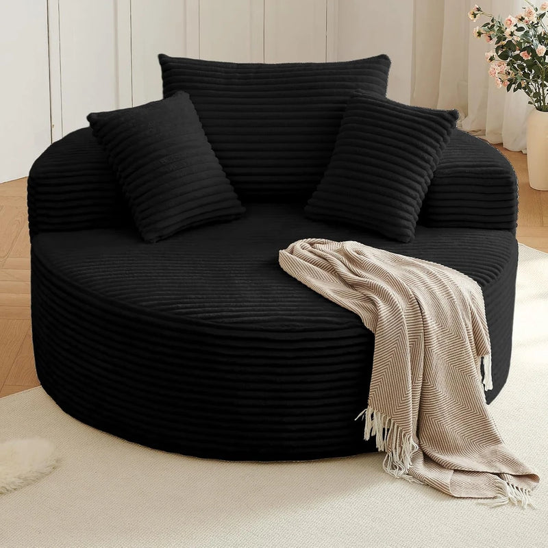 Oversized Corduroy Round Lounge Chair