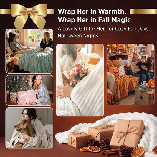 Bedsure White Fleece Throw Blanket