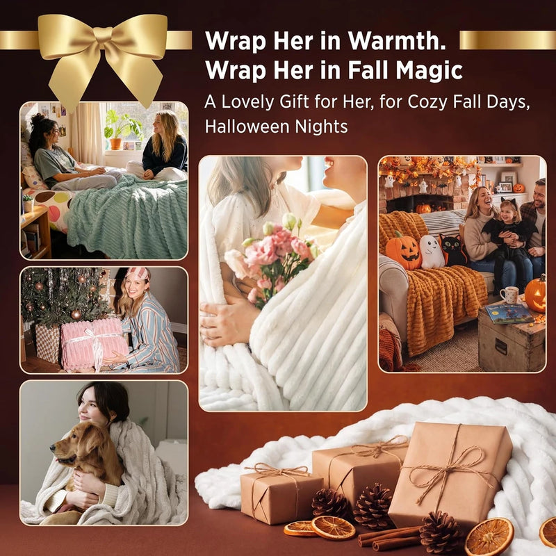 Bedsure White Fleece Throw Blanket